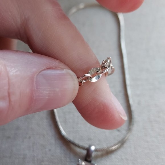 20" Sterling rope chain necklace with Sterling Square cut CZ - Picture 5 of 6